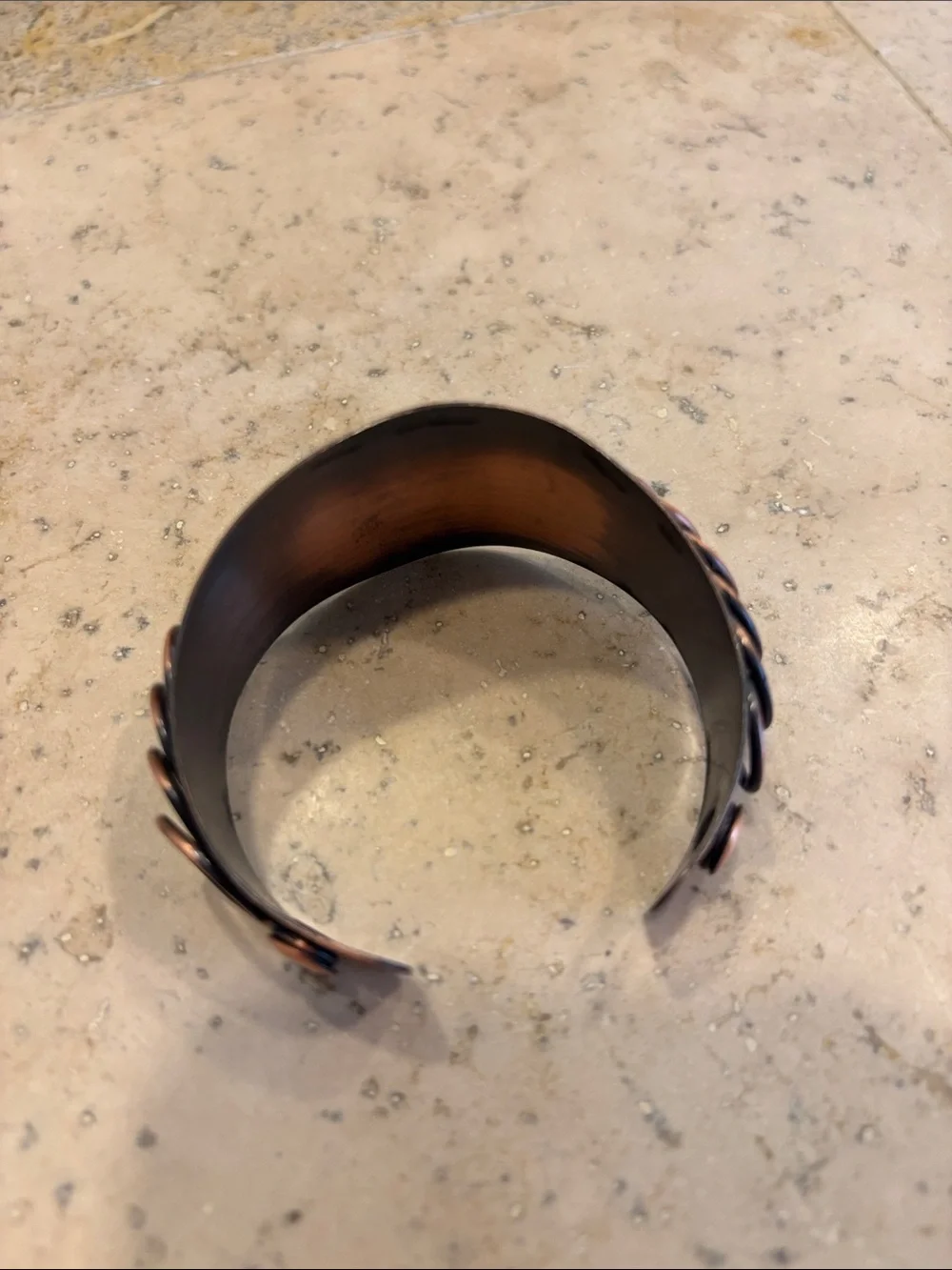 Copper Spiral Vintage Accent Cuff Bracelet